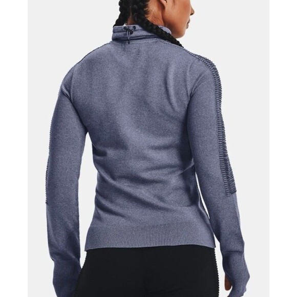 New Under Armour UA Intelliknit Run Funnel Pullover 1371576-767 Blue Women Small - Picture 10 of 15